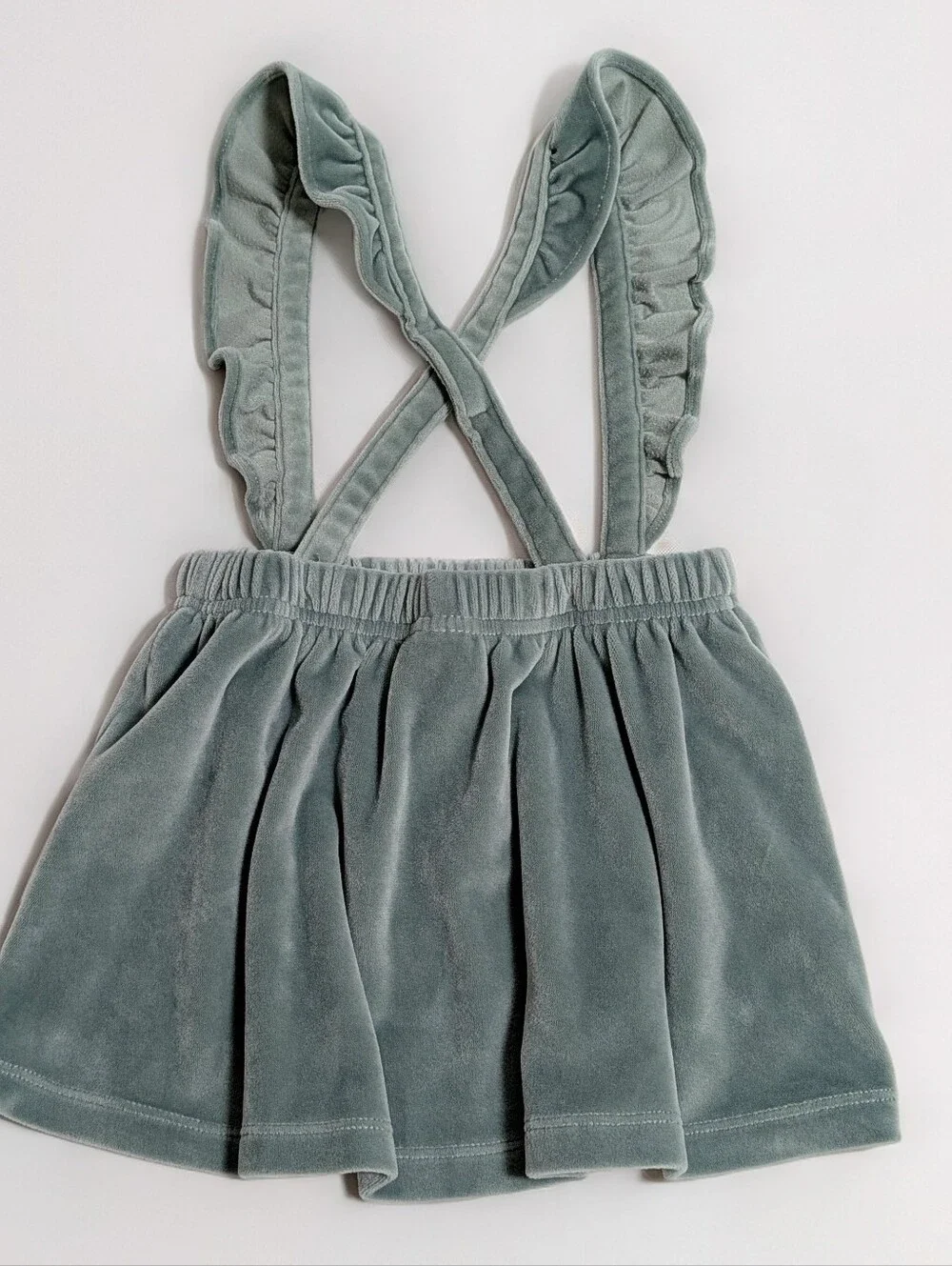 Carter's 18M Sage Green Velour Suspender Skirt Jumper Dress